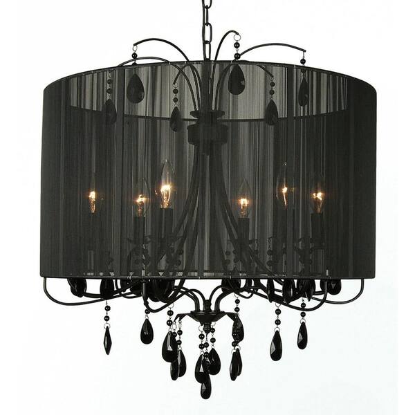 Filament Design Xavier 6-Light Black Chandelier