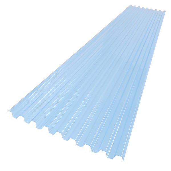 2.2 ft. x 12 ft. Corrugated Polycarbonate Roofing Panel in Sky Blue