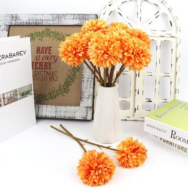 12 Pieces 11 in. Multi-Colored Artificial Faux Ball Chrysanthemum