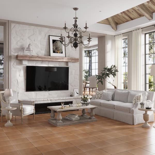 Citadel 13 in. x 13 in. Matte Rustic Terracotta Porcelain Plain Tile (10.76 sq. ft./case) 8-Pack