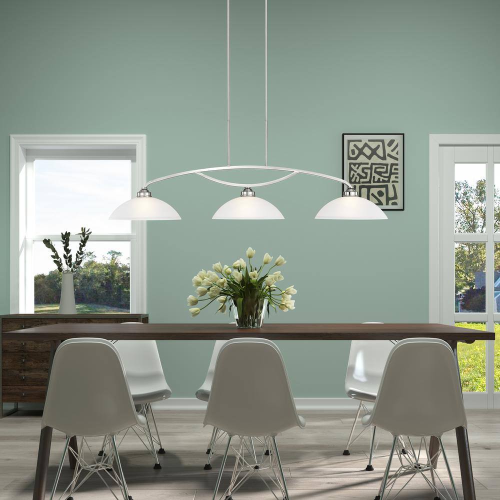 Somerset Sleek 50'' Brushed Nickel Linear Island Light with Satin Glass