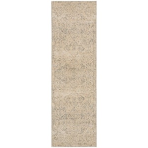 Tranquil Beige/Grey 2 ft. x 7 ft. Geometric Traditional Kitchen Runner Area Rug