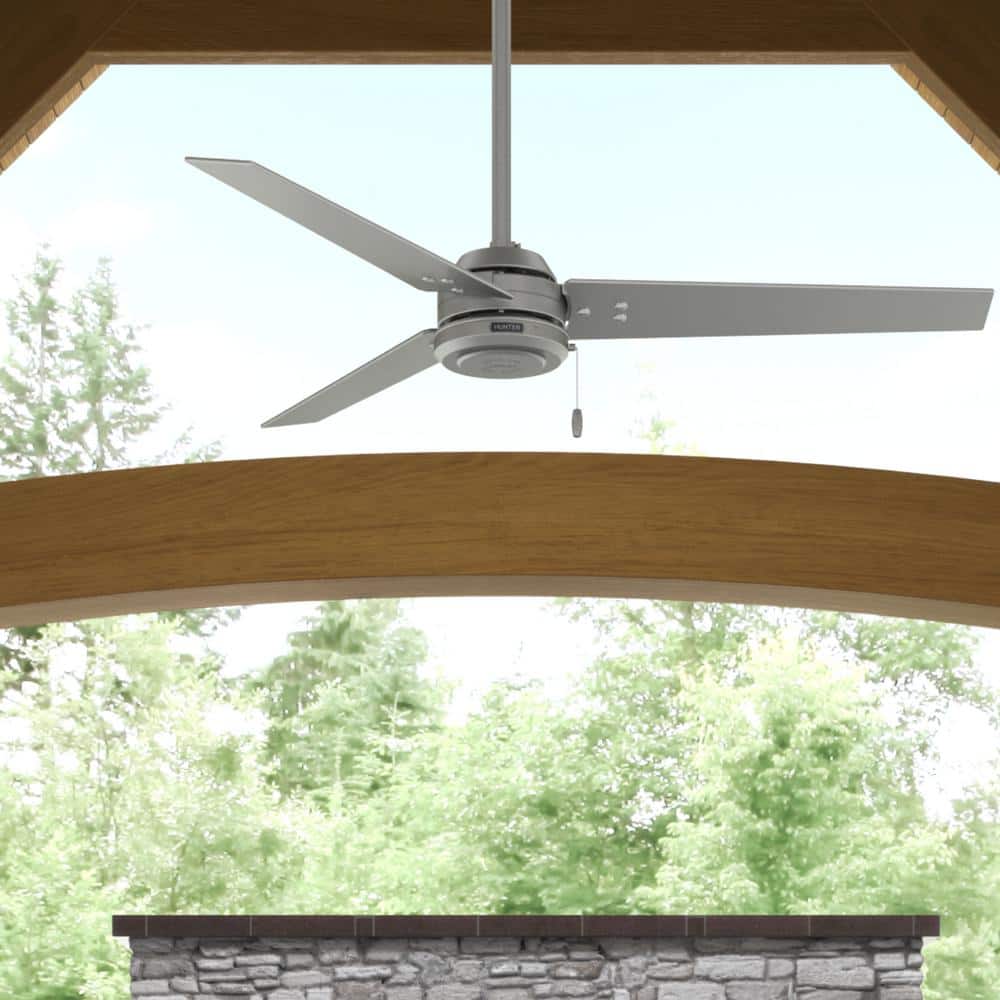 Hunter Cassius 52 in. Indoor/Outdoor Matte Silver Ceiling Fan For