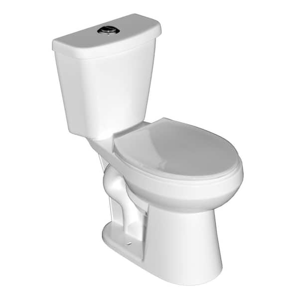 2-Piece Toilet 17 in. ADA Height Dual Flush 1.0/1.28 GPF Round Bowl Toilet in White 1000g Map with Soft Close Seat