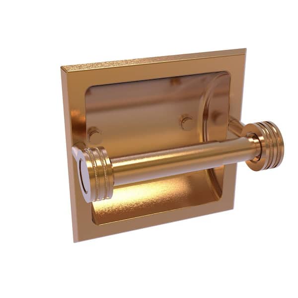 Allied Brass Continental Recessed Toilet Tissue Holder with Dotted Accents in Brushed Bronze