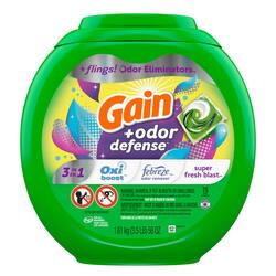 Gain Flings HE 3 in 1 Super Fresh Blast Scent Laundry Detergent Pods, 76-Count