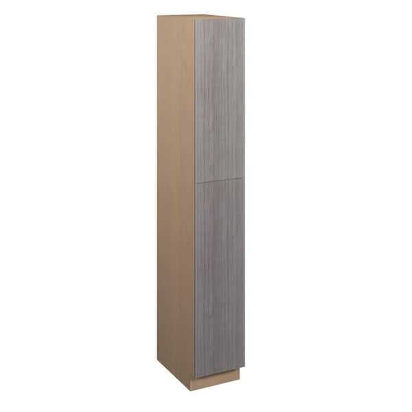 Saratoga Slab 15 in. W x 96 in. H x 24 in. D in Greywood Plywood Assembled Pantry Cabinet