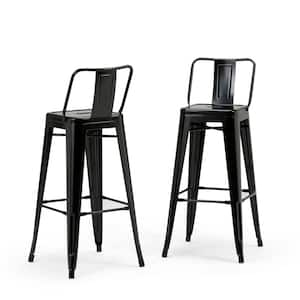 Rayne 30 in. Black Industrial Metal Bar Stool (Set of 2)