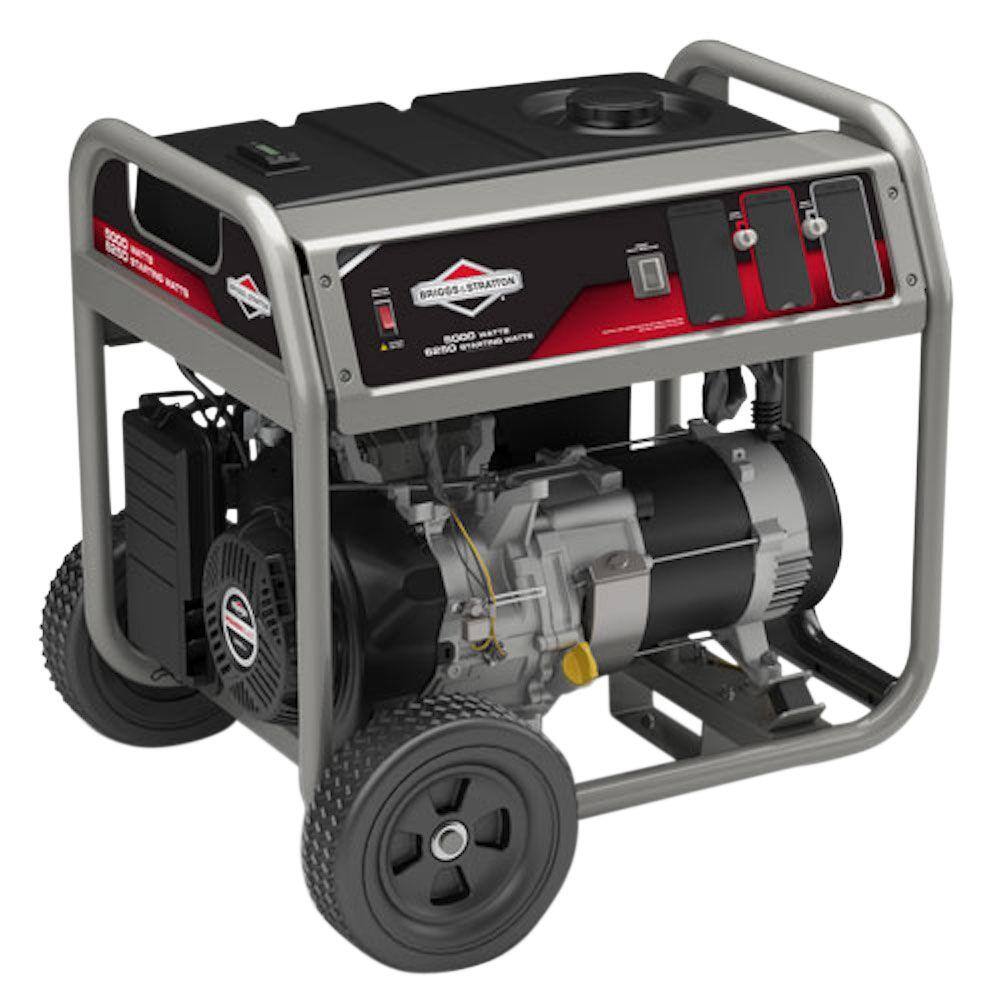 Briggs Stratton 5 000 Watt Gasoline Powered Portable Generator 030677 The Home Depot