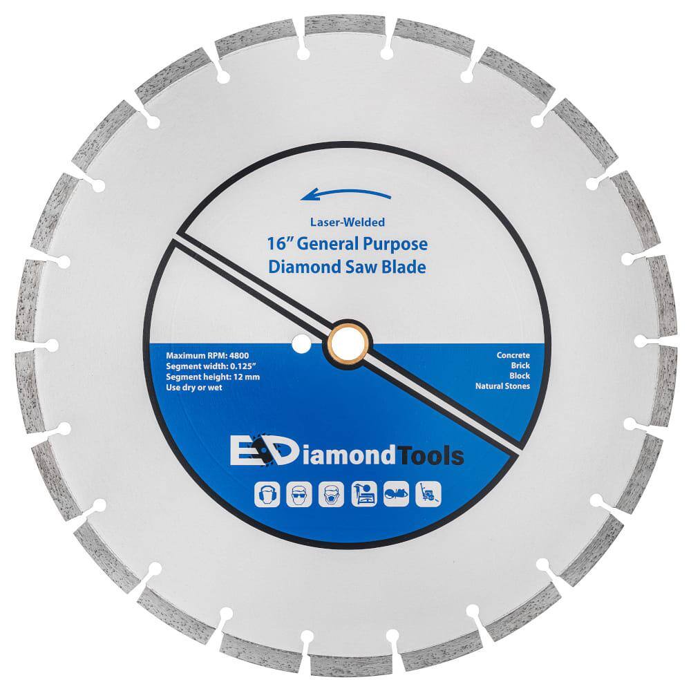 16 in. Laser Welded Diamond Saw Blade for Concrete Brick Block and Masonry, Heat Treated Blade Core, 1 in. Arbor price history on PriceWatchPro