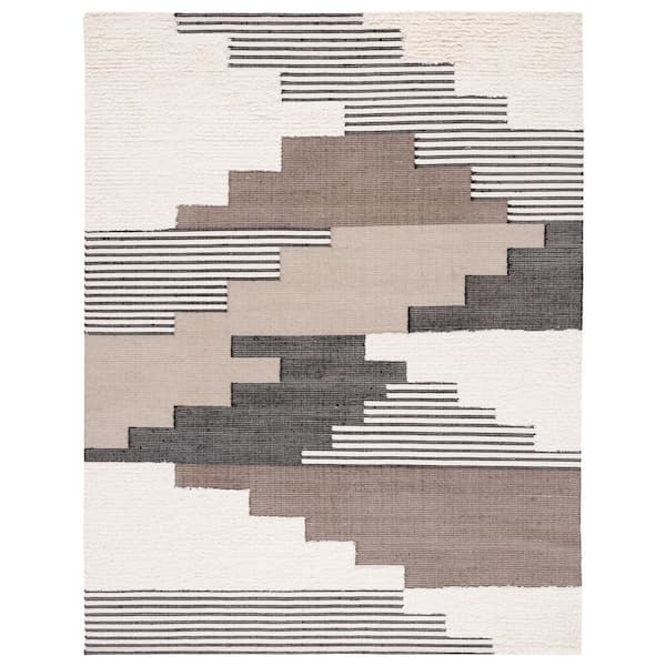 Kenya 9 ft. x 12 ft. Black/Ivory Abstract Geometric Area Rug