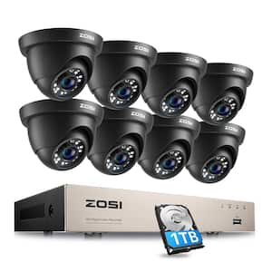 ZOSI 8-Channel 1080p 2TB Hard Drive DVR Security Camera System with 8 ...