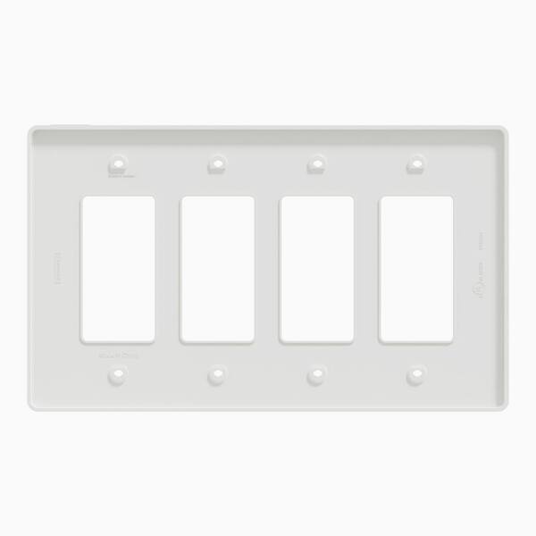 BESTTEN 4-Gang Heavy Duty Decorator Metal Wall Plate With Protective