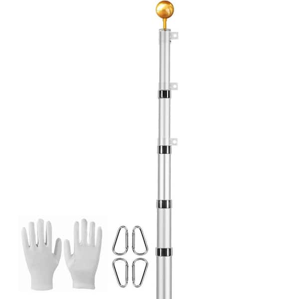 25 ft. Telescoping Flagpole Kit, Heavy Duty Aluminum Alloy Flag Pole, 3 Display Modes, American Flag, Outdoor Use