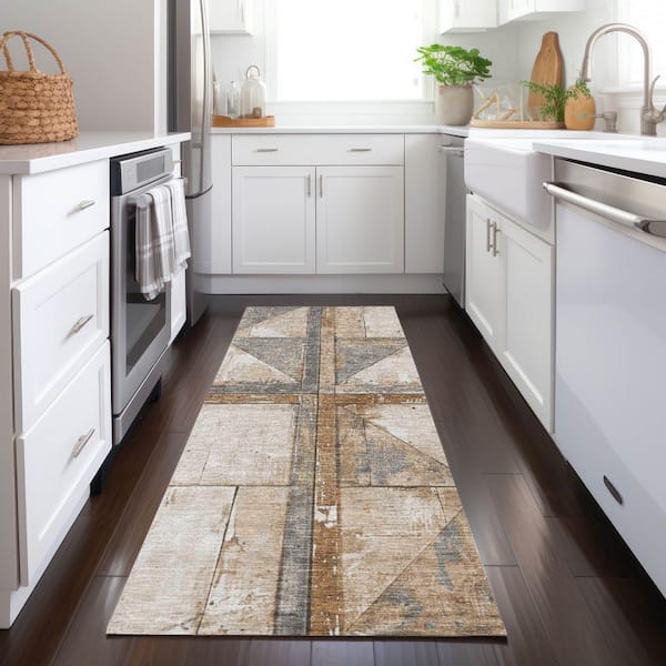 Chantille Machine Washable Indoor/Outdoor Abstract ACN1876 Copper 2 ft. 3 in. x 7 ft. 6 in. Runner Rug