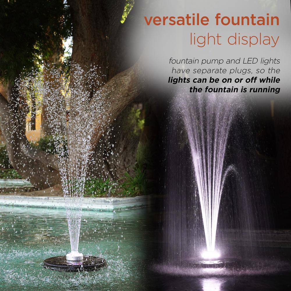 Black Floating Spray Fountain with LED Lights and Pump
