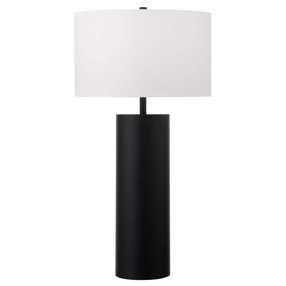 York 29.5" Blackened Bronze Table Lamp with Fabric Shade