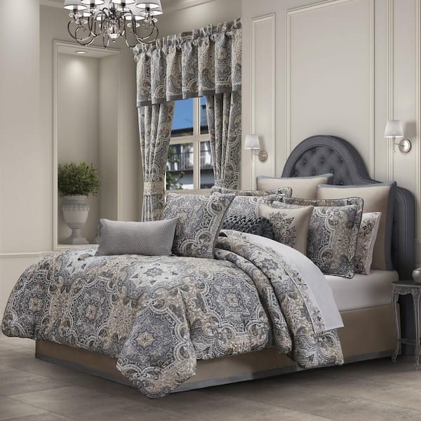 Unbranded Leonard 4Pc. Powder Blue Polyester Queen Comforter Set 96 X 92"