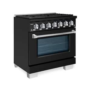 BOLD 36" 5.2 Cu. Ft. 6 Burner Freestanding All Gas Range with Gas Stove and Gas Oven in Grey Family