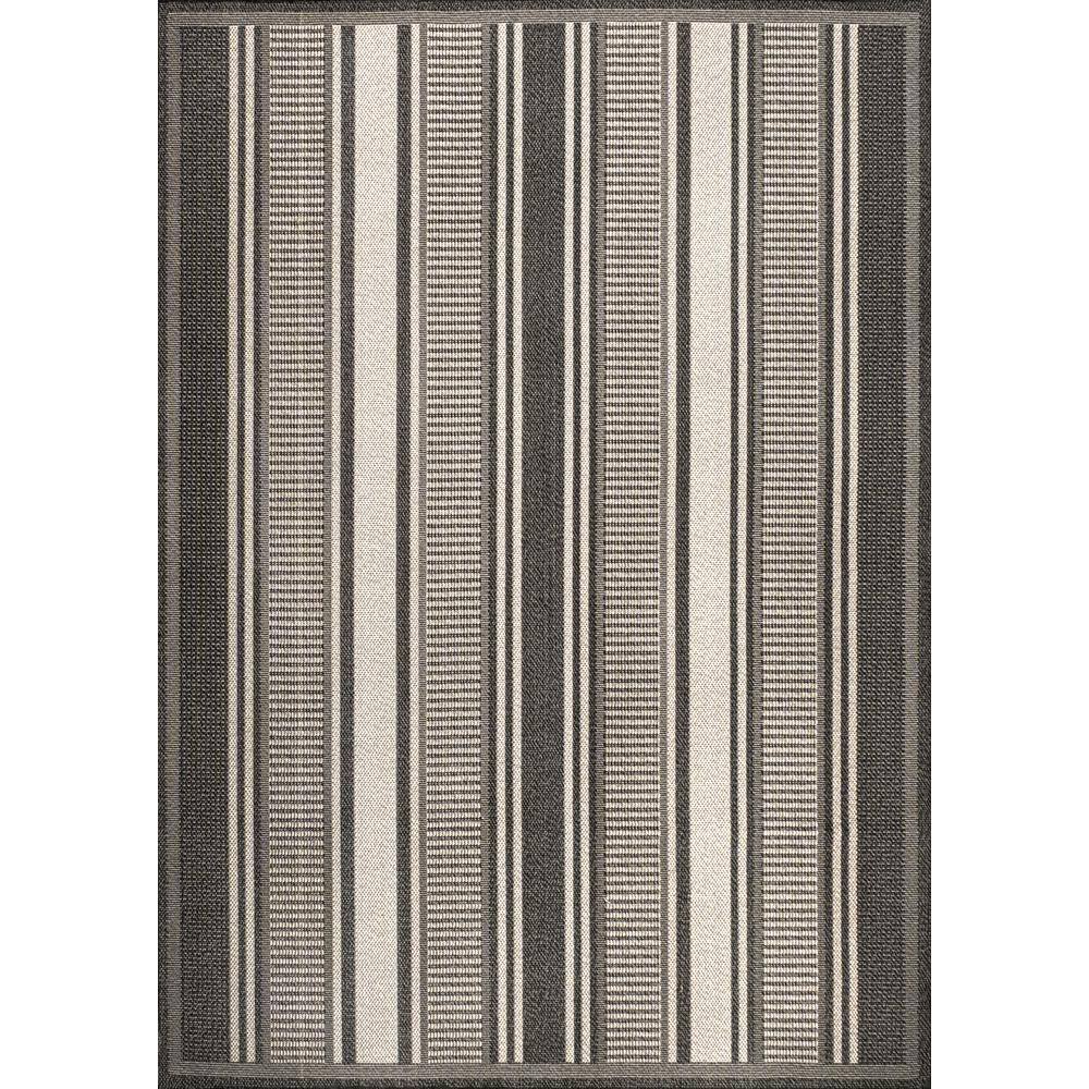 JONATHAN Y Haynes Modern Black/Cream 4 ft. x 6 ft. Double Stripe Indoor