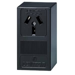 50 Amp Thermoplastic Power Single Outlet, Black