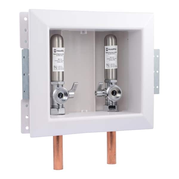 1/2 in. Copper x 3/4 in. Male Hose Thread Fire-Rated Washing Machine Outlet Box with Water Hammer Arrestors