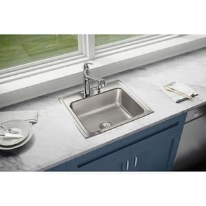 Lustertone 22 in. Drop-in Single Bowl 18-Gauge Stainless Steel Kitchen Sink Only