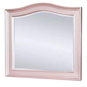 1.75 in. x 38.5 in. Rectangular Wooden Frame Pink Wall Mirror