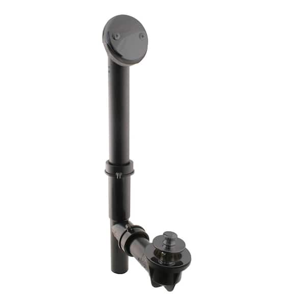 Westbrass Black 1-1/2 in. Tubular Twist and Close Bath Waste Drain Kit in Matte Black