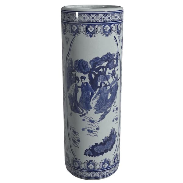 Oriental Furniture 23.5 in. Porcelain Decorative Vase in Blue