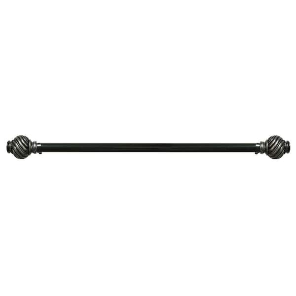 ACHIM Majestic 72 in. - 144 in. Caprice Single Rod and Finial in Black