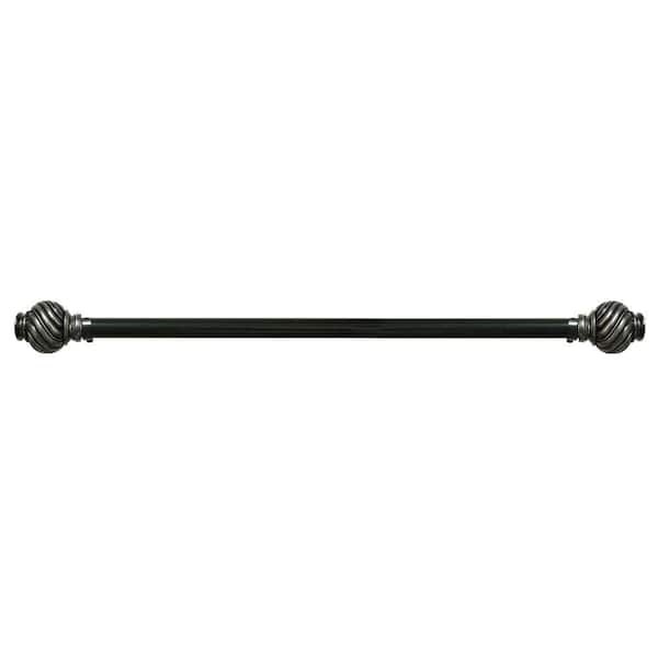 ACHIM Majestic 36 in. - 72 in. Caprice Single Rod and Finial in Black