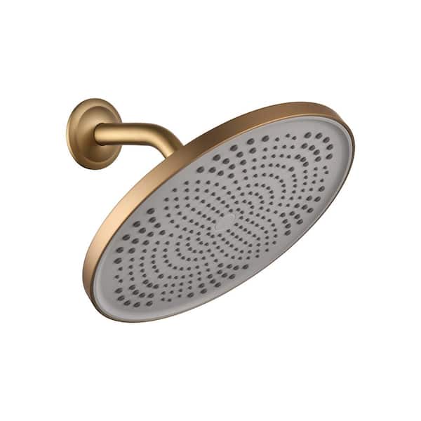 Utopia 4niture Bray 1-Spray Patterns with 1.8 GPM 10 in. Wall Mount Rain Fixed Shower Head in Brushed Gold