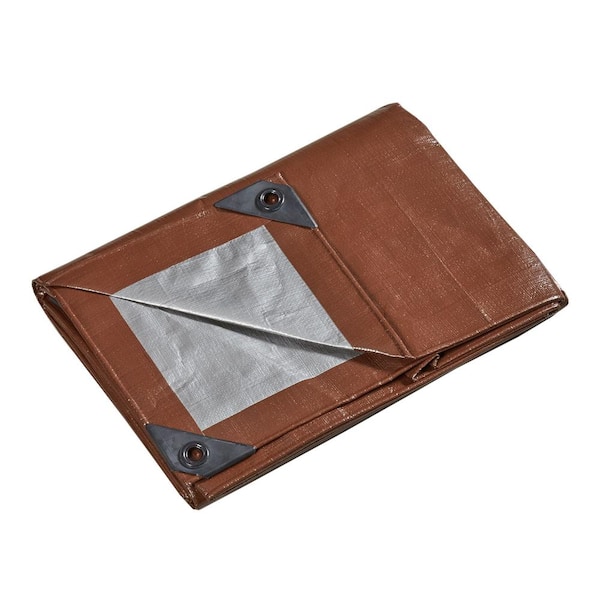 Everbilt 16 ft. x 20 ft. Brown/Silver Heavy Duty Tarp 1001463835