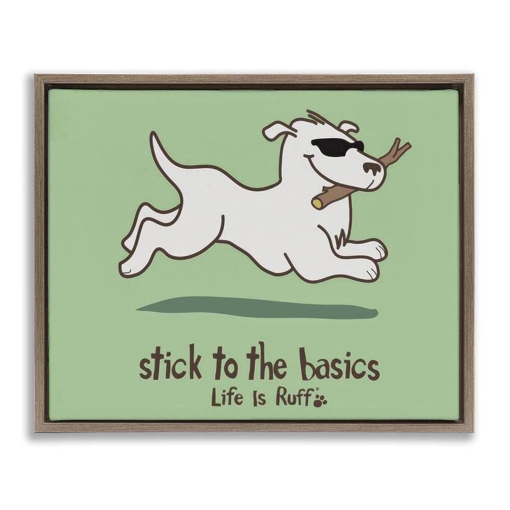 Stick to Basics Dog by LIR Brown Floater Frame Animal Graphic Art Print 25 in. x 31 in. price history on PriceWatchPro