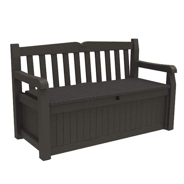 70 Gal. Brown Resin Outdoor Storage Bench