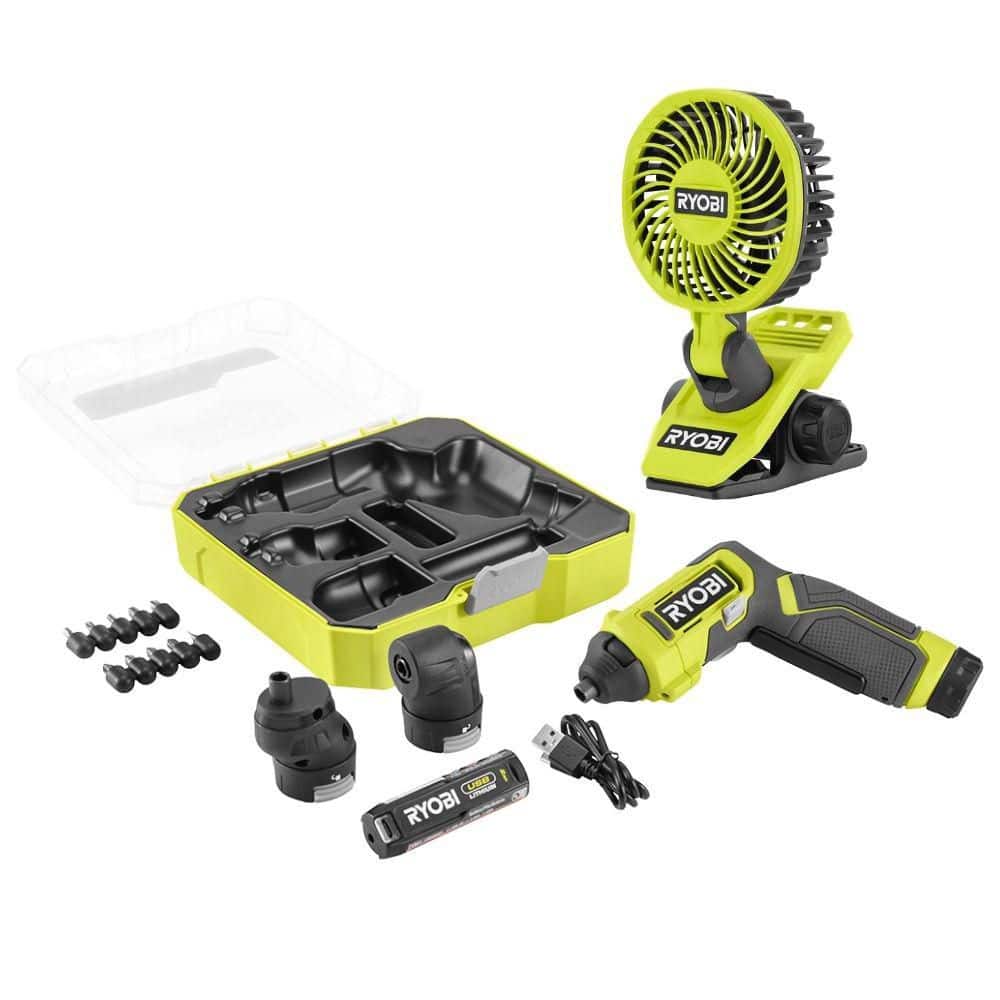 USB Lithium Multi-Head Screwdriver Kit, 10-Pc Bit Set, 3-Interchangeable Heads with USB Lithium Cordless Clamp Fan price history on PriceWatchPro