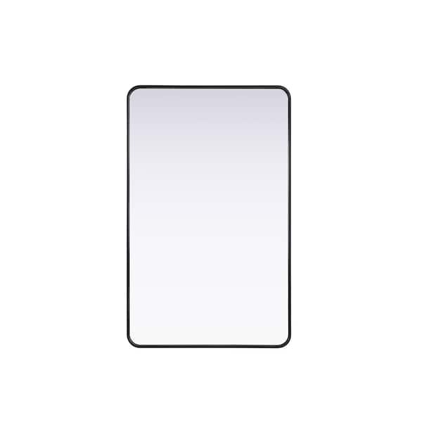 Unbranded Timeless Home Black 30 in. W x 48 in. H Contour Wall Mirror