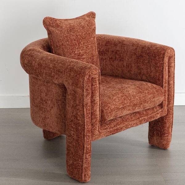 Harper & Bright Designs Modern Burnt Orange Polyester Upholstered Arm Chair, Accent Chair for Living Room, Guest Room, Office