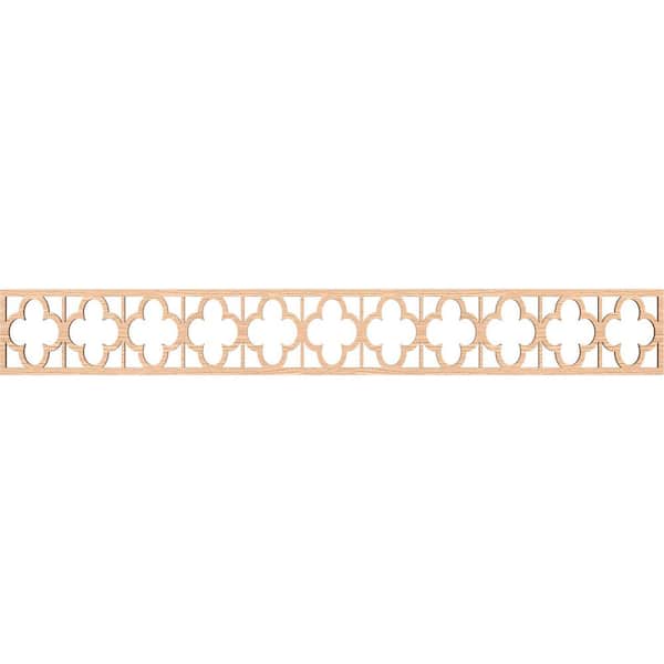Ekena Millwork Woodall Fretwork 0.25 in. D x 46.5 in. W x 6 in. L Red Oak Wood Panel Moulding