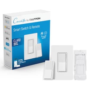 Claro Smart Rocker Switch 3-Way Kit w/Pico Paddle Remote, 5 Amp/Neutral Required in White (DVRF-PKG1S-WH)