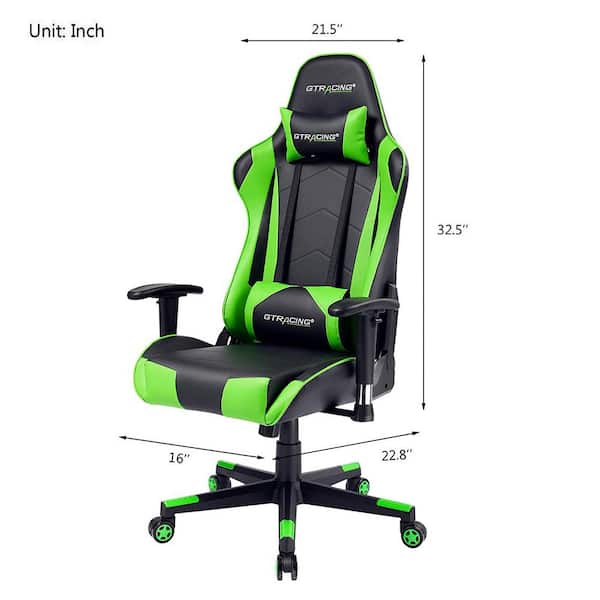 Lucklife Red Gaming Chair Racing Office Computer Ergonomic Leather Game  Chair with Headrest and Lumbar Pillow Esports Chair HD-GT099-RED - The Home  Depot
