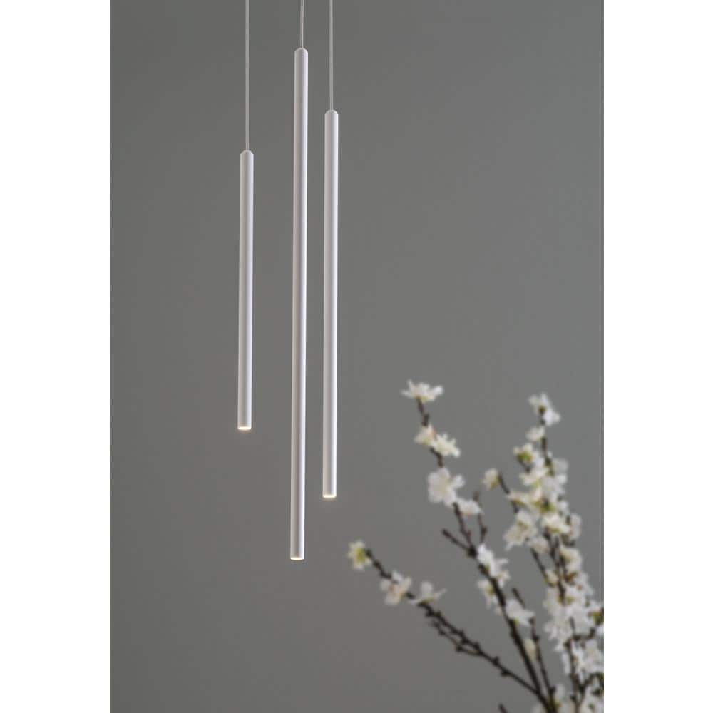 White Aluminum 3-Light LED Pendant
