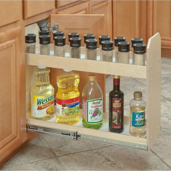  24 Inch Pull Down Shelf 2-Tier Upper Kitchen Cabinet Storage  Pull Down Spice Rack Organizer Multifunctional Hanging Wall Pull Down Shelf  Holder for Bathroom Home Kitchen High Cabinet, Black : Home