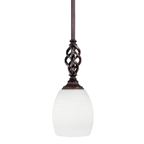 Unbranded Bridgewater 100 W 1-Light Dark Granite Standard Mini Pendant Light with Glass Shade