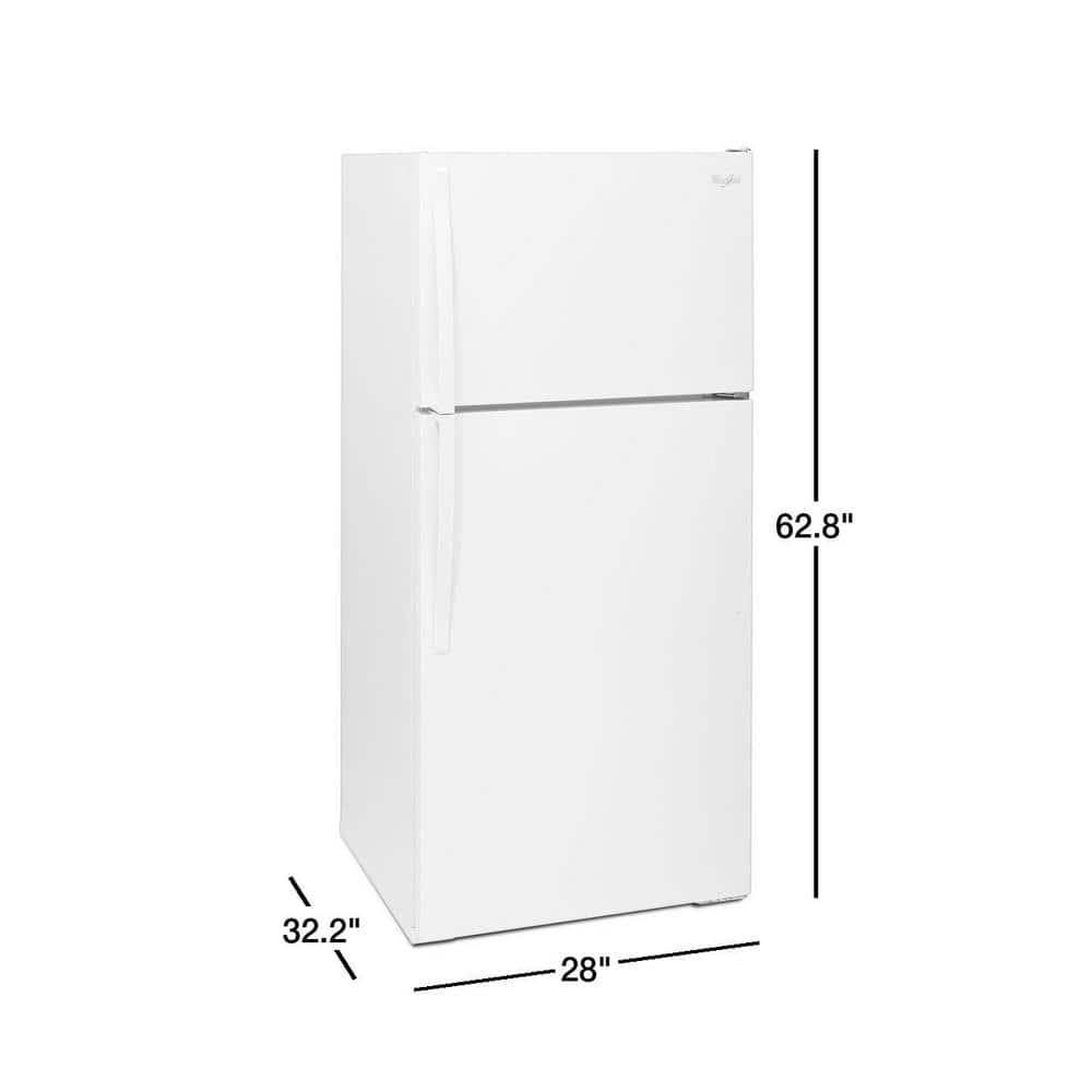 White Freestanding Top Freezer Refrigerator with Ice Maker