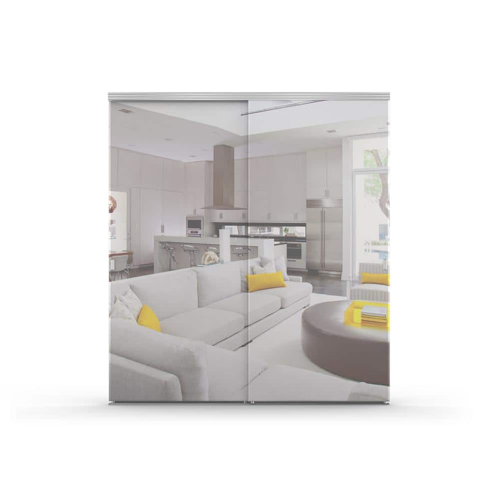 48" x 80" Chrome Beveled Mirrored Sliding Closet Doors