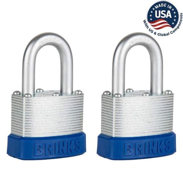 1-3/4 in. (44mm) Laminated Steel Keyed Padlock, 1-1/8 in. Shackle (2-Pack)