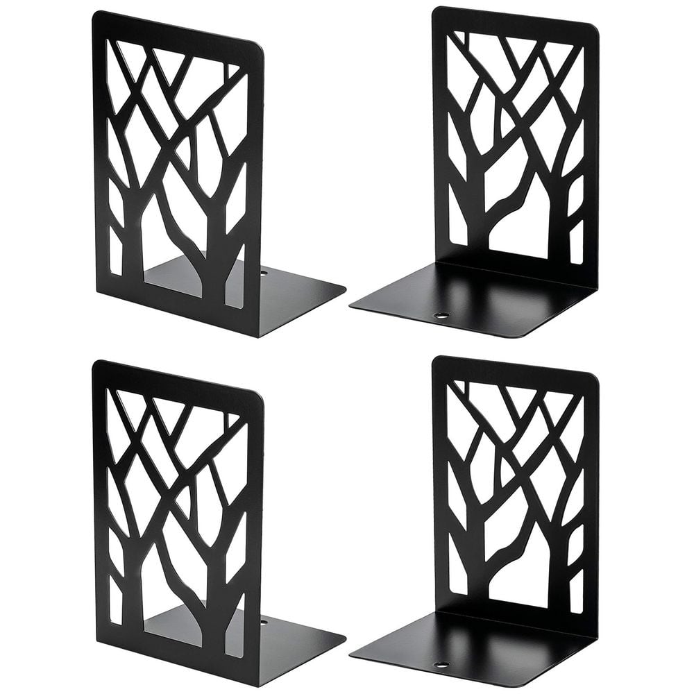 4.7 in. x 3.6 in. x 7 in. Black Metal Tree Design Modern Bookend, Decorativ