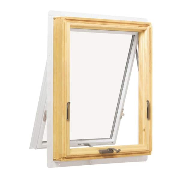 Andersen 35-15/16 in. x 24-1/8 in. 400 Series White Awning Clad Wood Window with Pine Interior, Low-E Glass and Stone Hardware